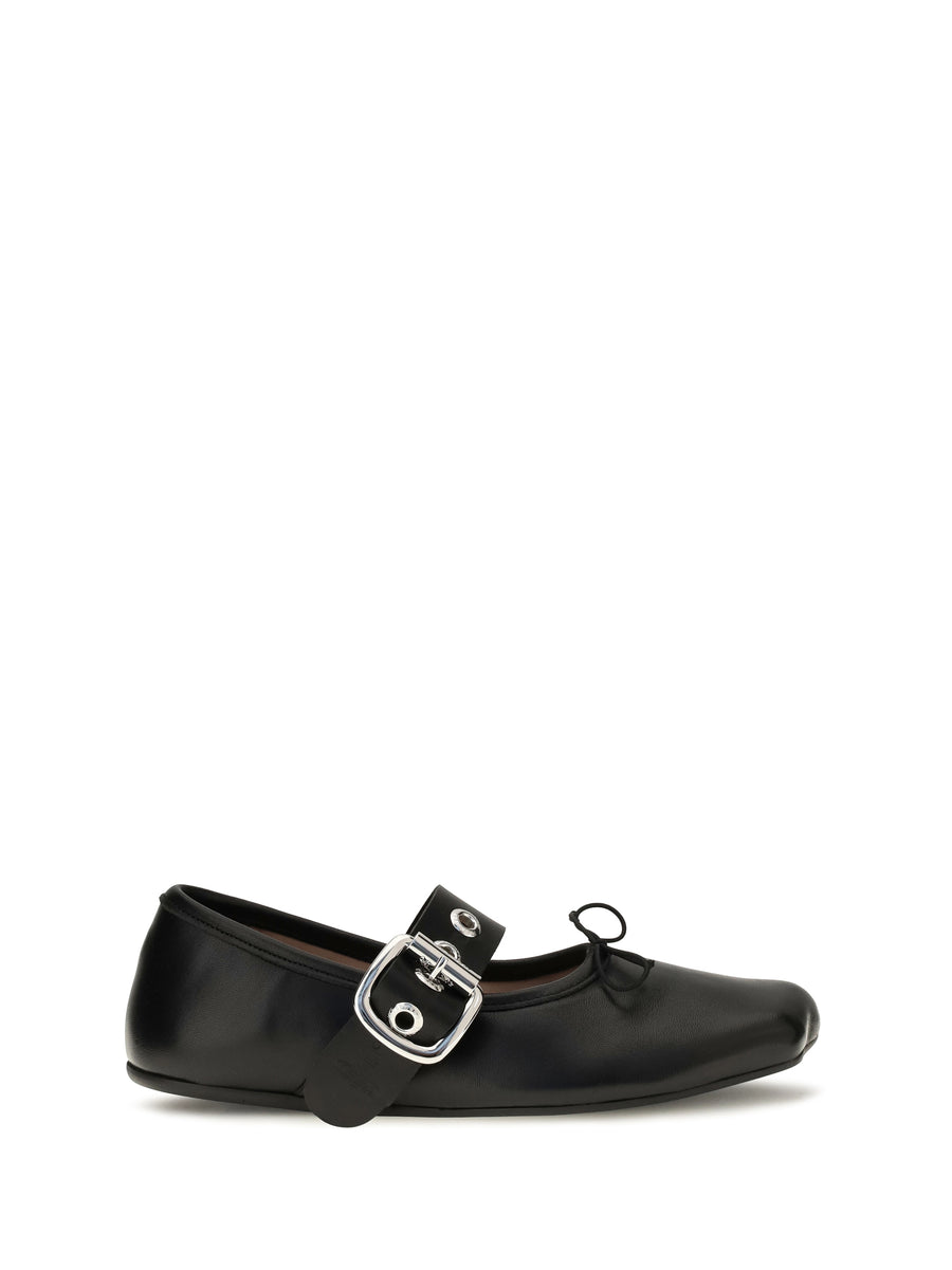 Alice Leather Ballerinas Black