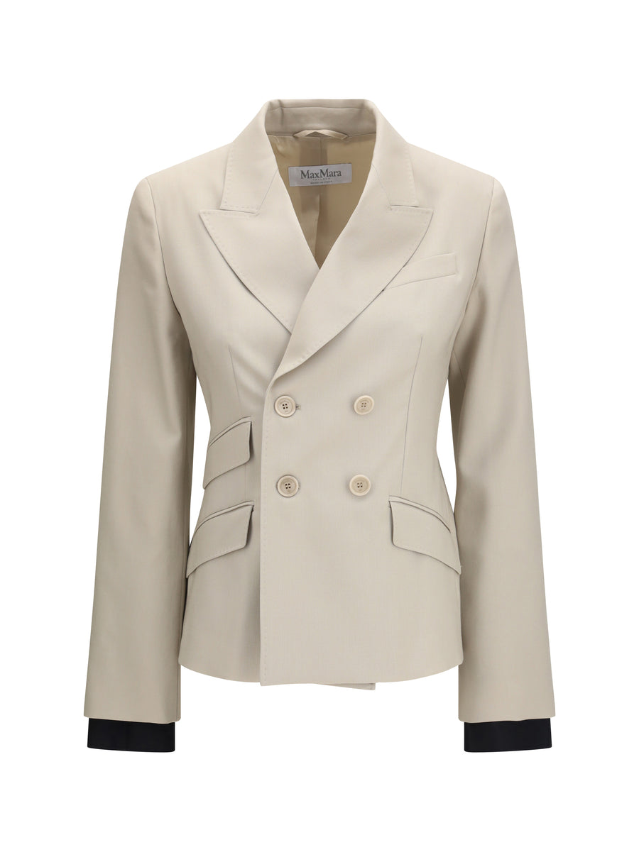 Max Mara 71% Merino Wool blazer in beige