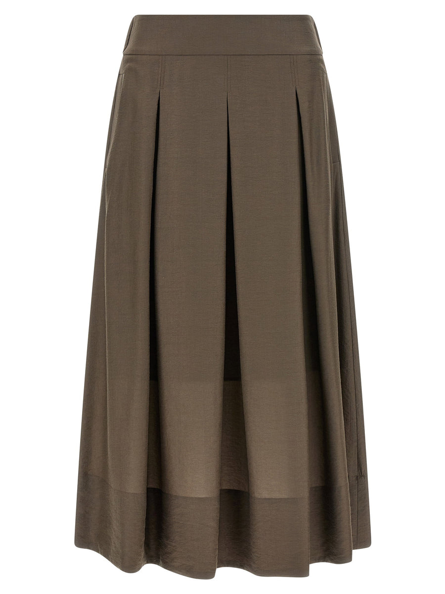 Peserico A-Line Midi Skirt — Brown