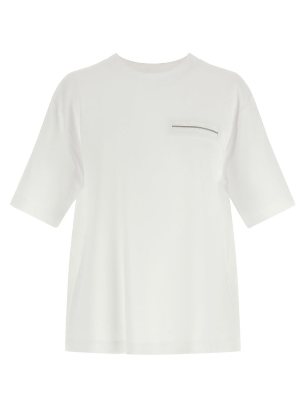 Peserico Metal Logo Trompe l'Oeil T-shirt — White