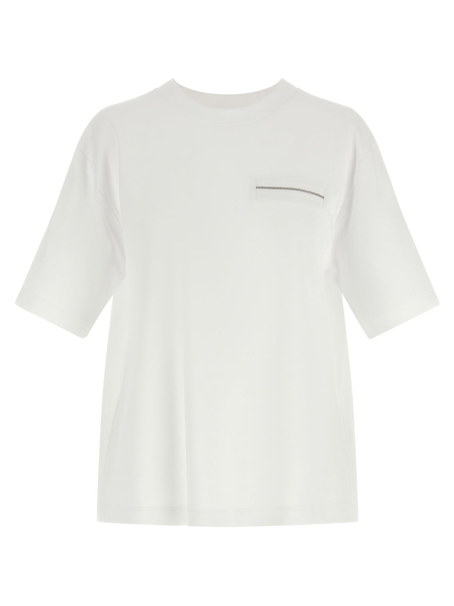 Peserico Metal Logo Trompe l'Oeil T-shirt — White