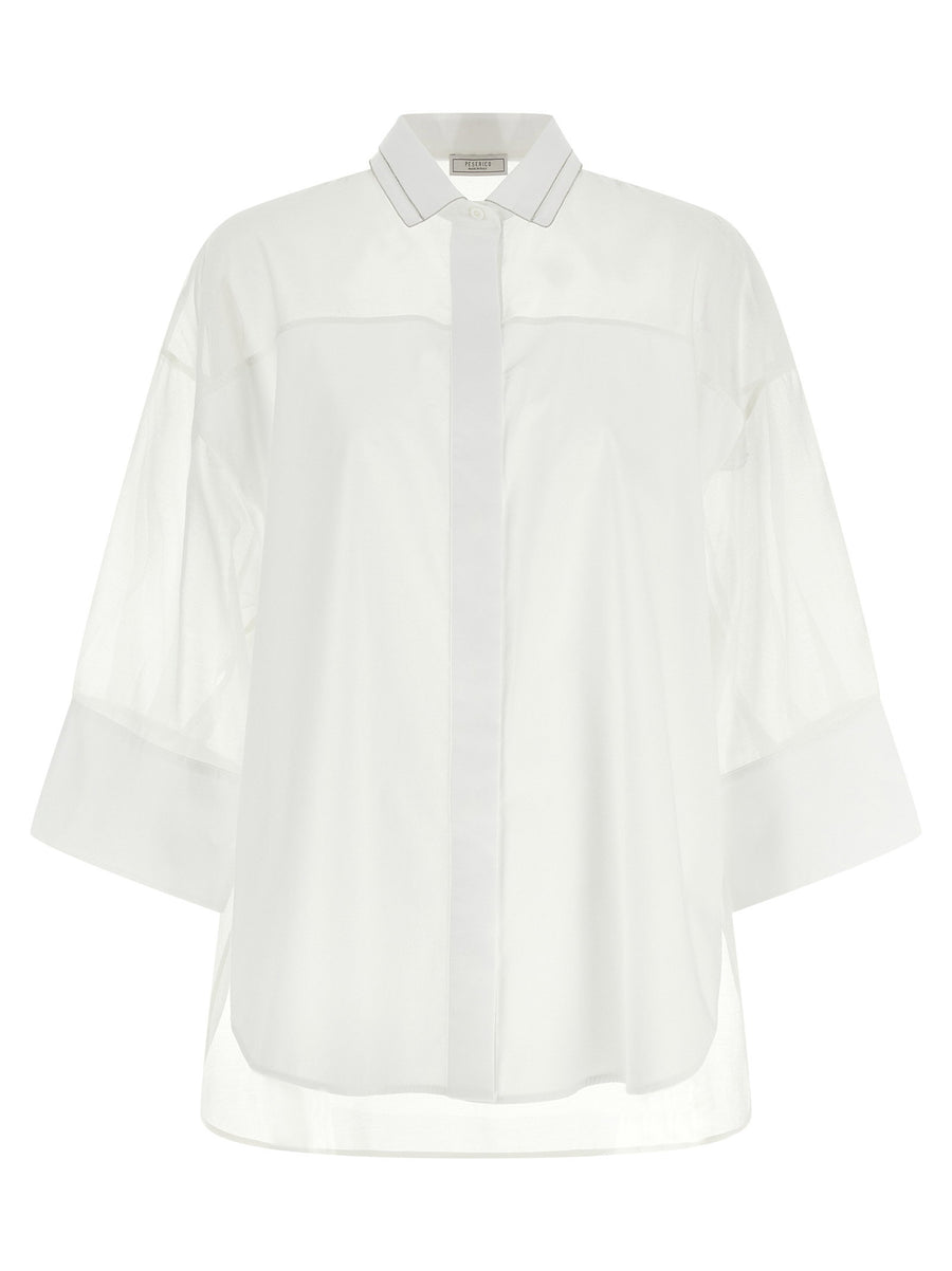 Peserico Organza-Insert Shirt — White