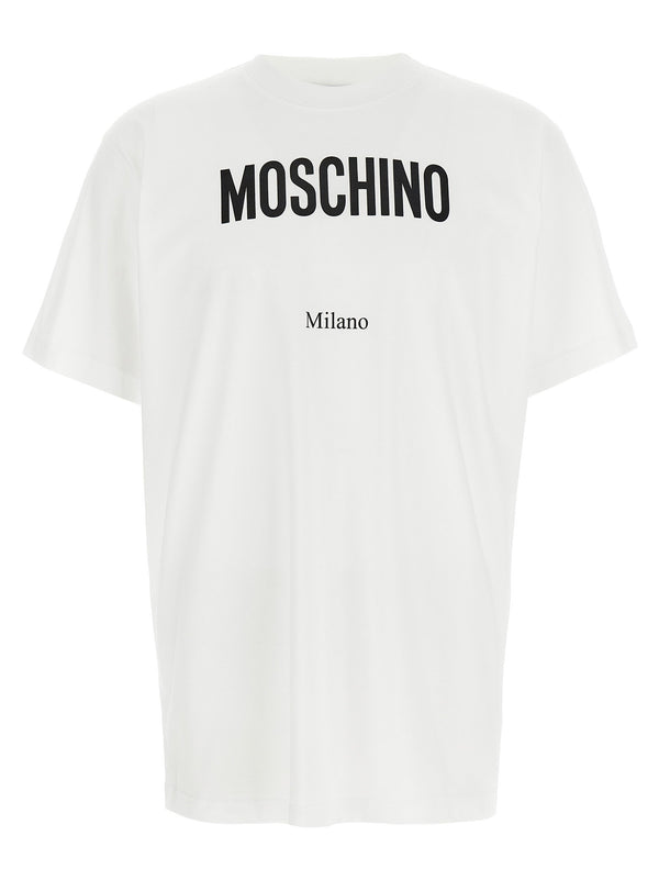 تيشيرت Moschino بطبعة شعار — أبيض