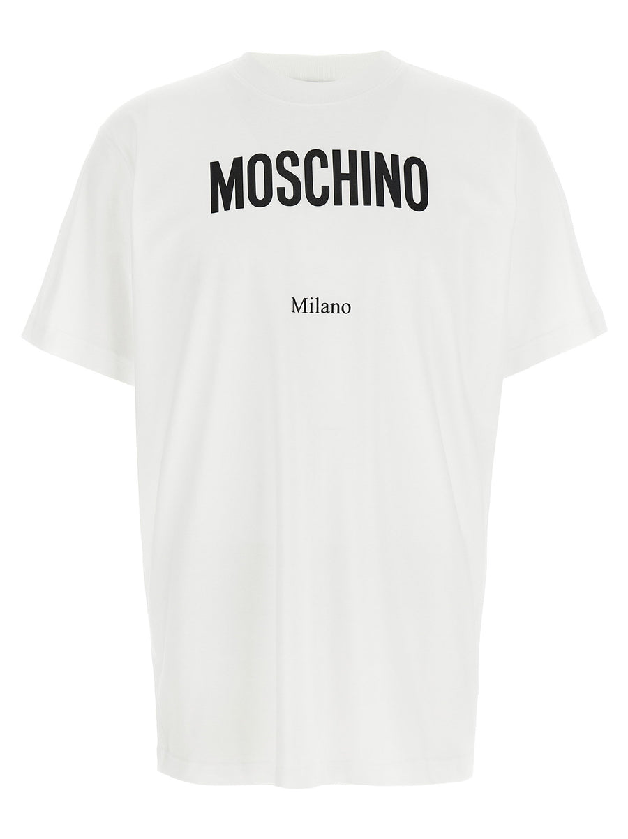 تيشيرت Moschino بطبعة شعار — أبيض