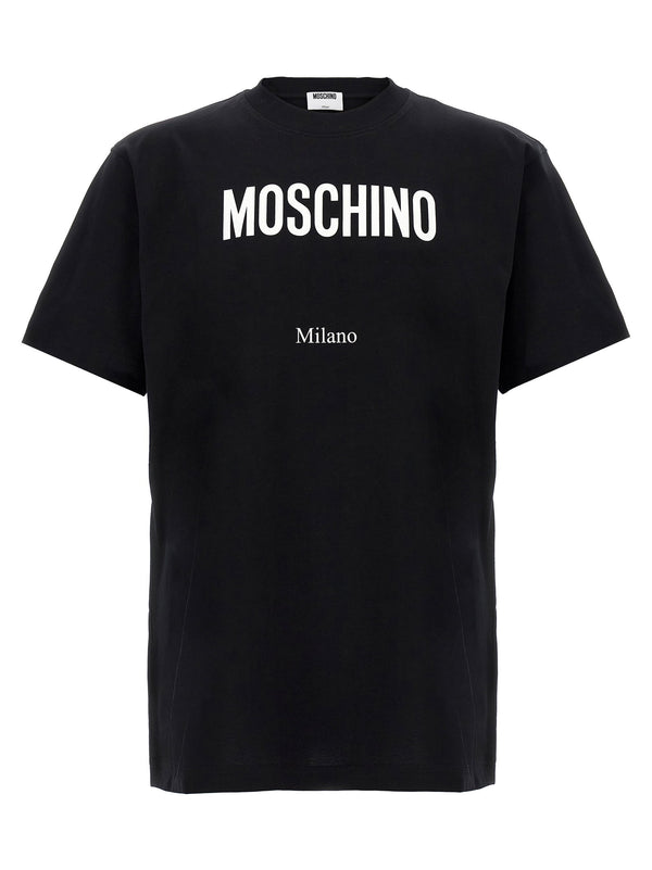 Moschino شعار-مطبوع تي شيرت قميص — أسود