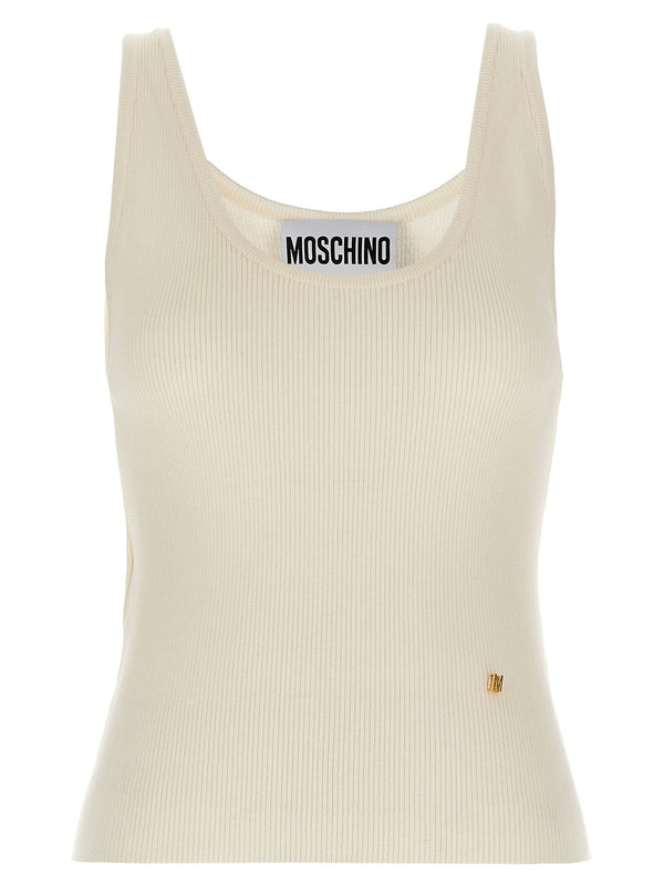 توب ضيق مضلع Moschino حرير-مزيج — كينغ