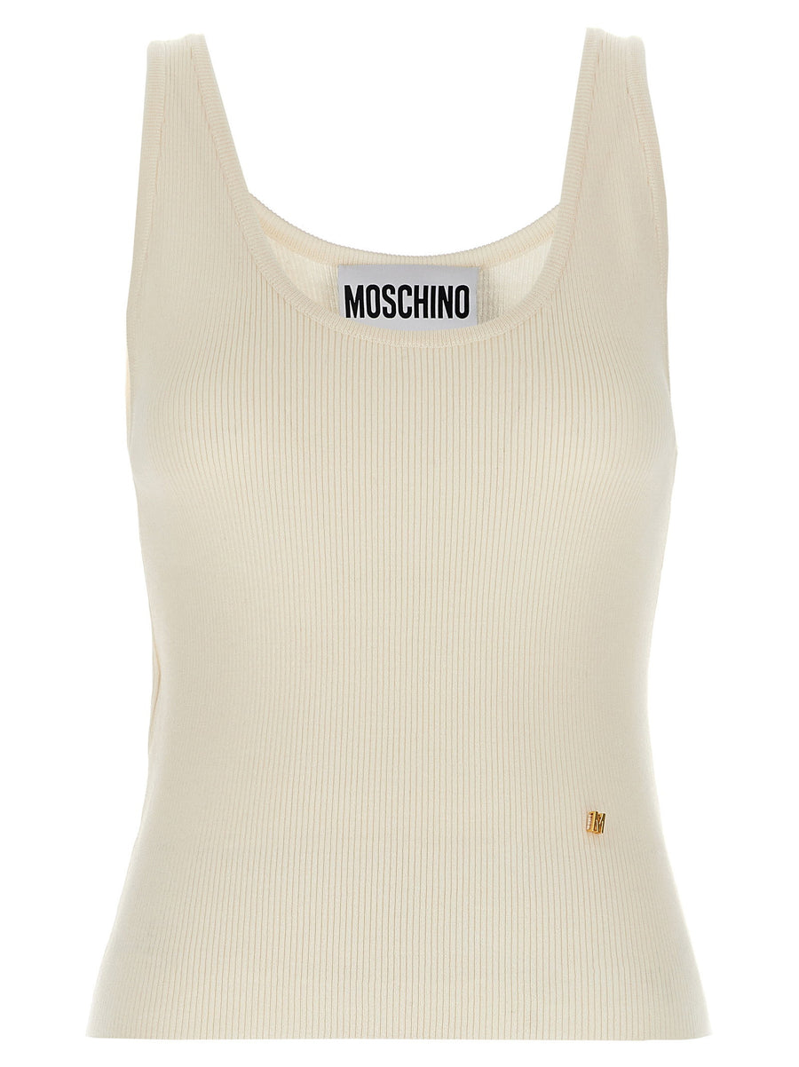 توب ضيق مضلع Moschino حرير-مزيج — كينغ