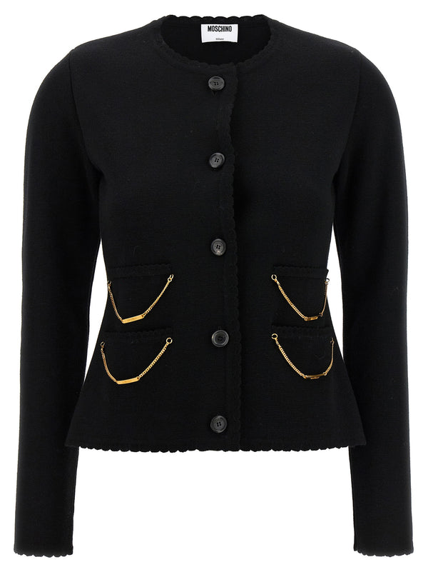 Moschino Fine merino wool cardigan in black