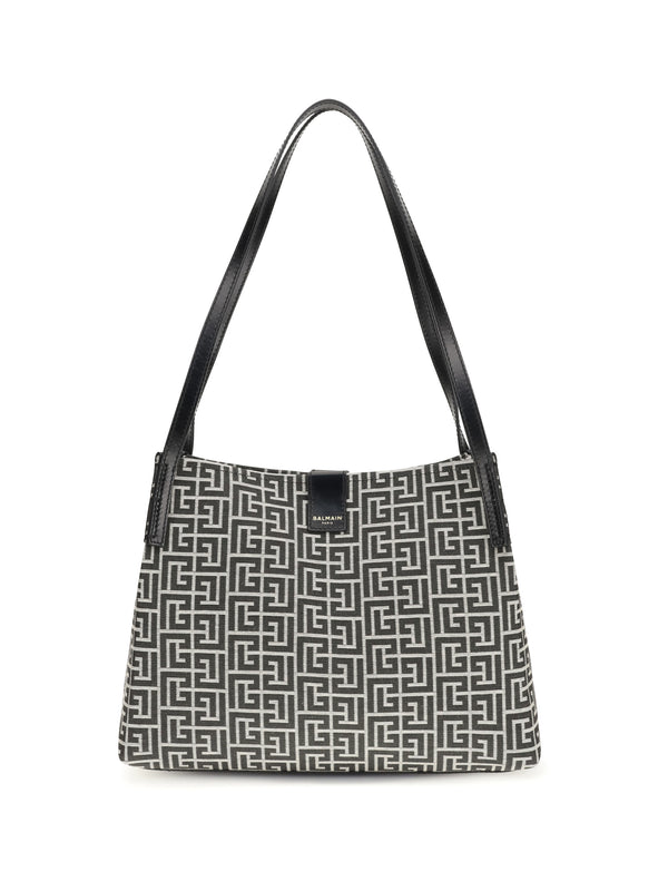 Balmain 47% Cotton shoulder bag in gray