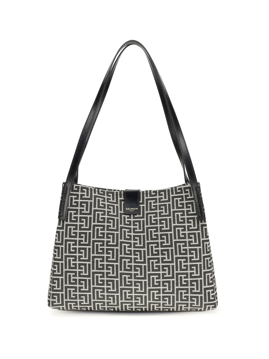Jacquard Tote Bag Ivory-Black Ivory/black Cotton Shoulder