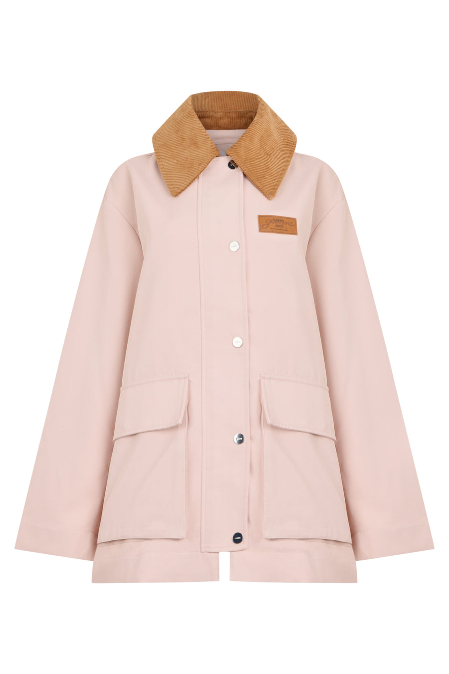 Jacket With Contrast Collar Chlak Pink Polyester Trench & Raincoats