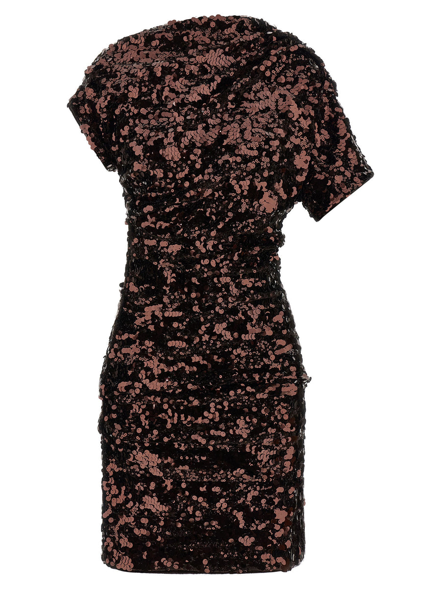 Ganni Sequin-Embellished Dress — Black