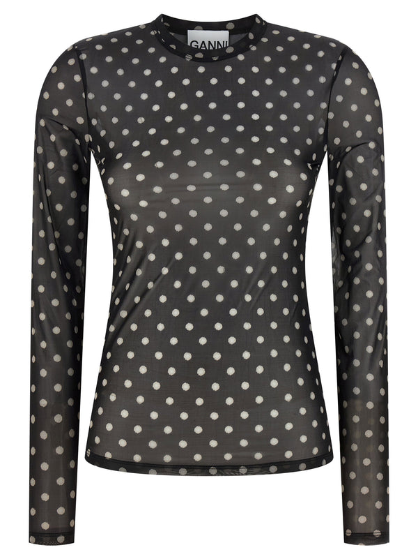 Ganni Printed Sheer Sweater