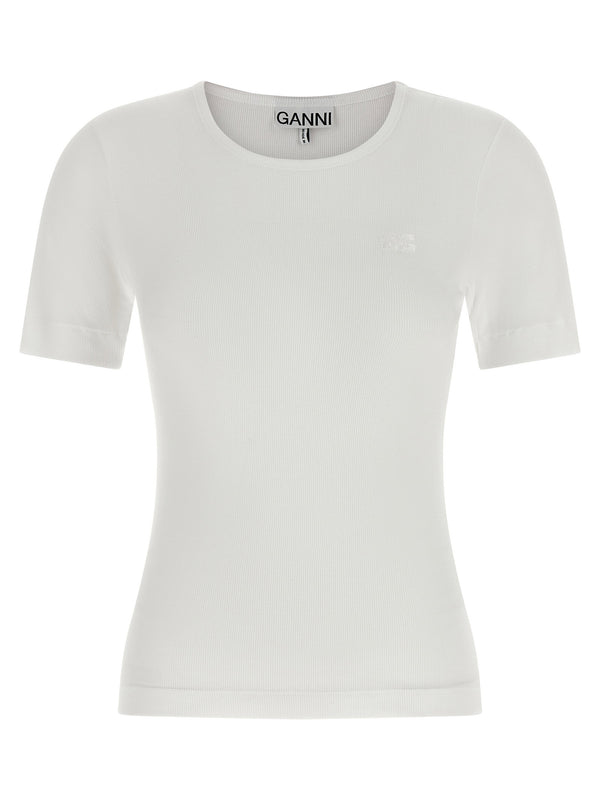 Ganni Logo Embroidery T-shirt