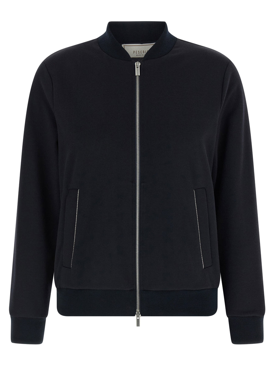 Peserico Stretch Cotton Jersey Sweatshirt — Black