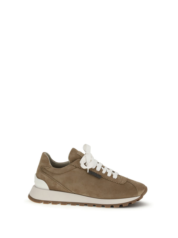 Brunello Cucinelli Upper: 100% calf leather; Sole: 100% rubber sneaker in beige