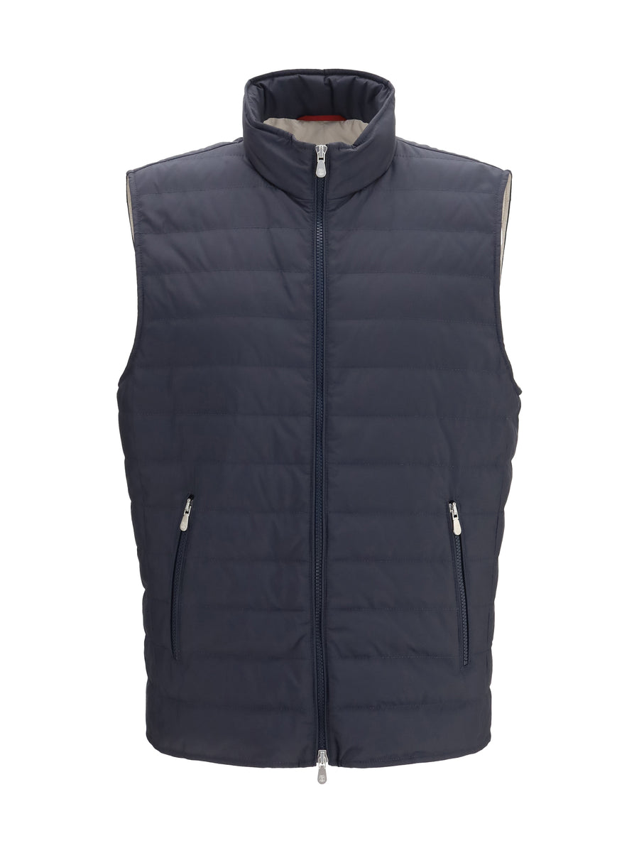 Sleeveless Padded Gilet Navy+geyser Polyester Blazers E Vests