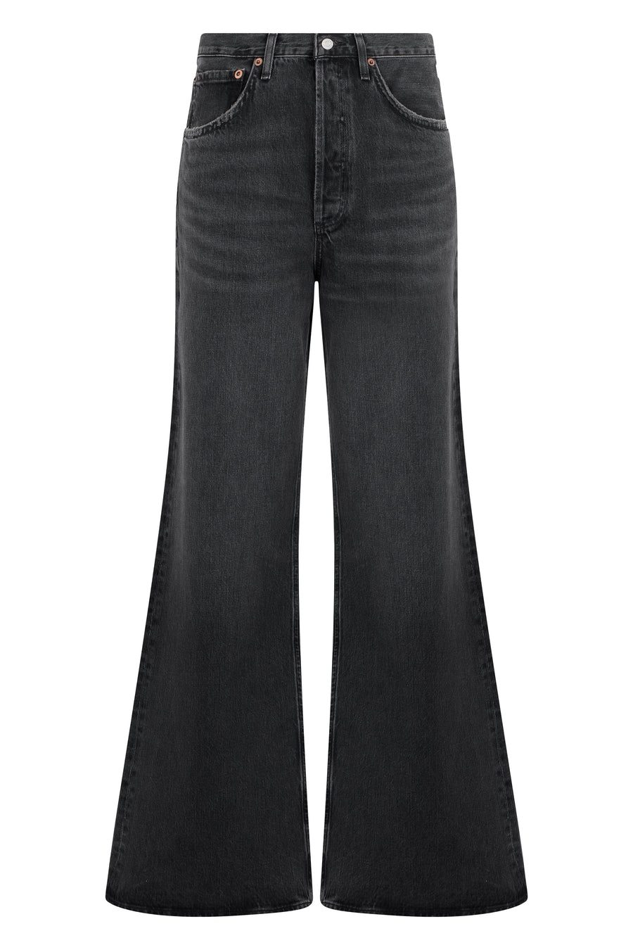 Bell-Bottom Jeans Black Cotton Flared
