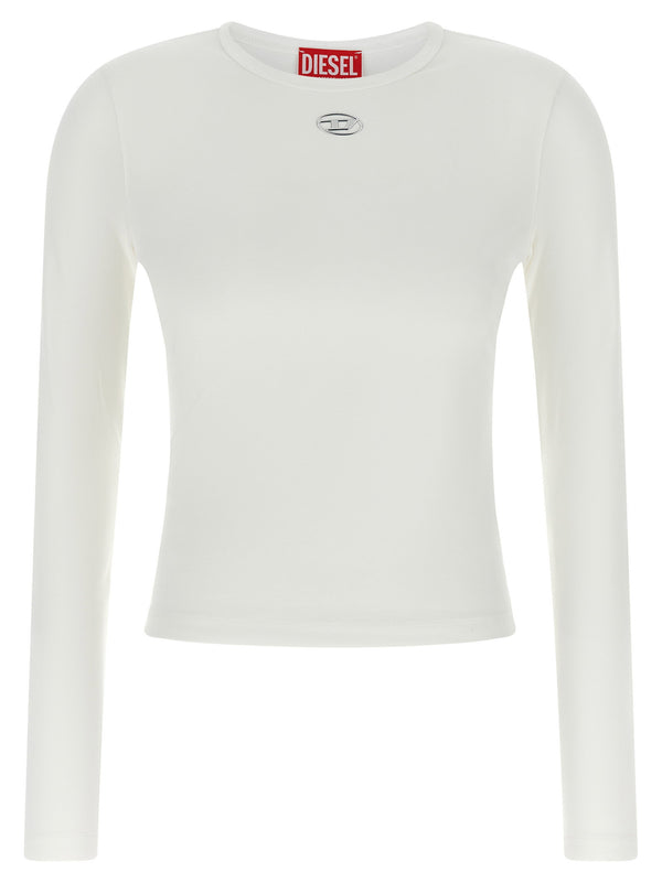 Diesel Stretch cotton long-sleeve top in white