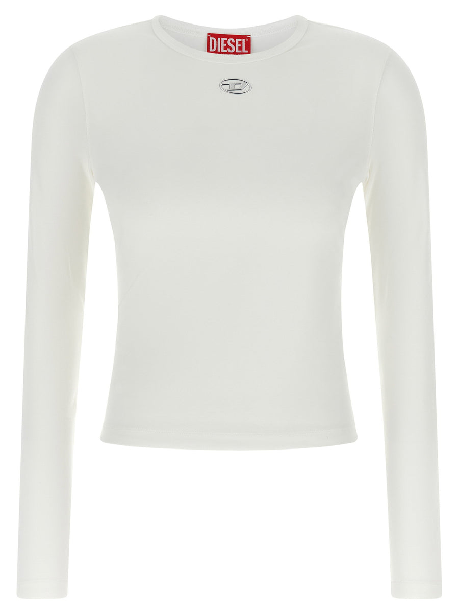 Diesel Stretch cotton long-sleeve top in white