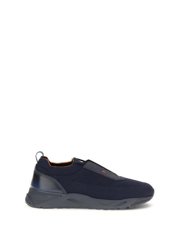 Santoni Upper: 100% Fabric; Sole: 100% Rubber sneaker in blue