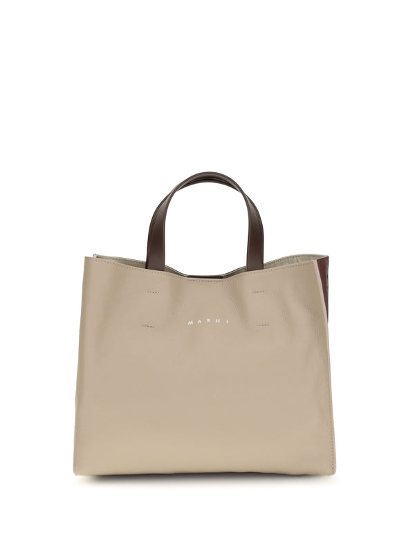 Marni 100% Calf Leather (Bos Taurus) tote bag in beige