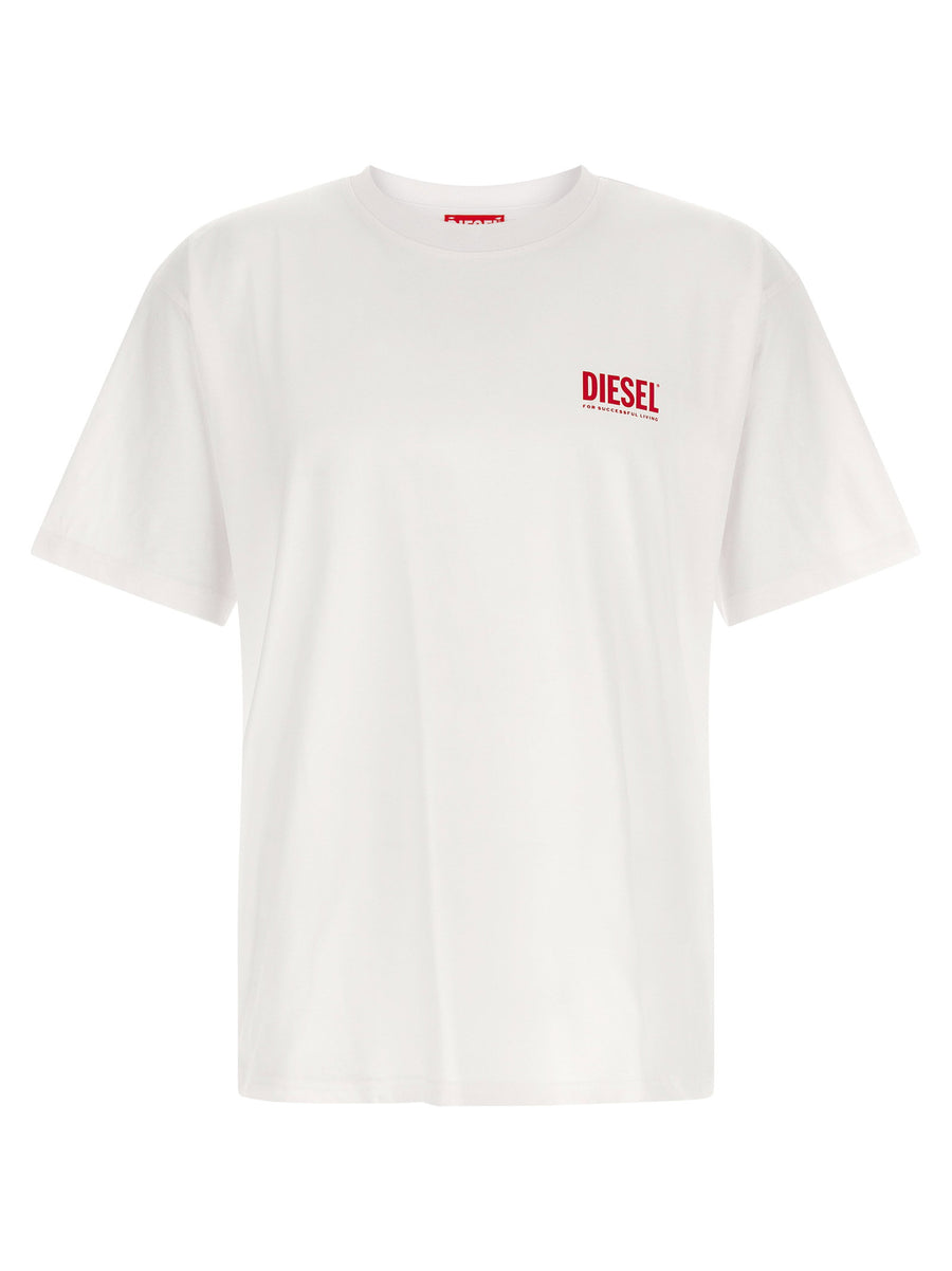 Diesel Logo-Print Cotton T-Shirt — White