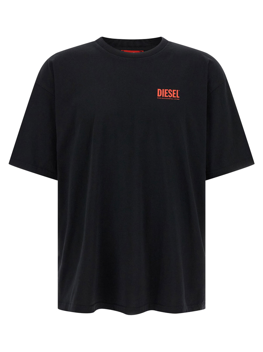 Diesel Logo-Print Cotton Jersey T-shirt — Black