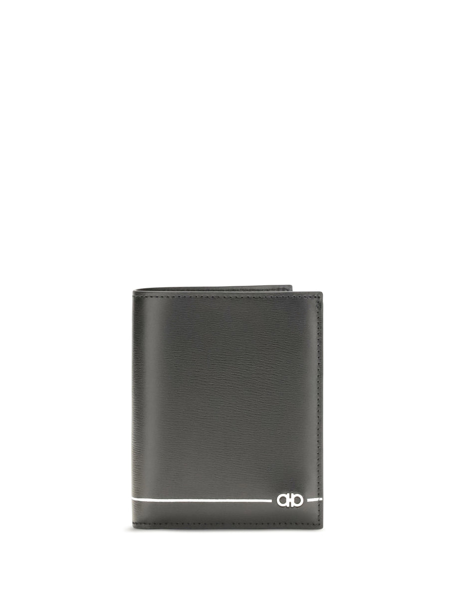 Ferragamo 100% Calf Leather Bos Taurus wallet in black