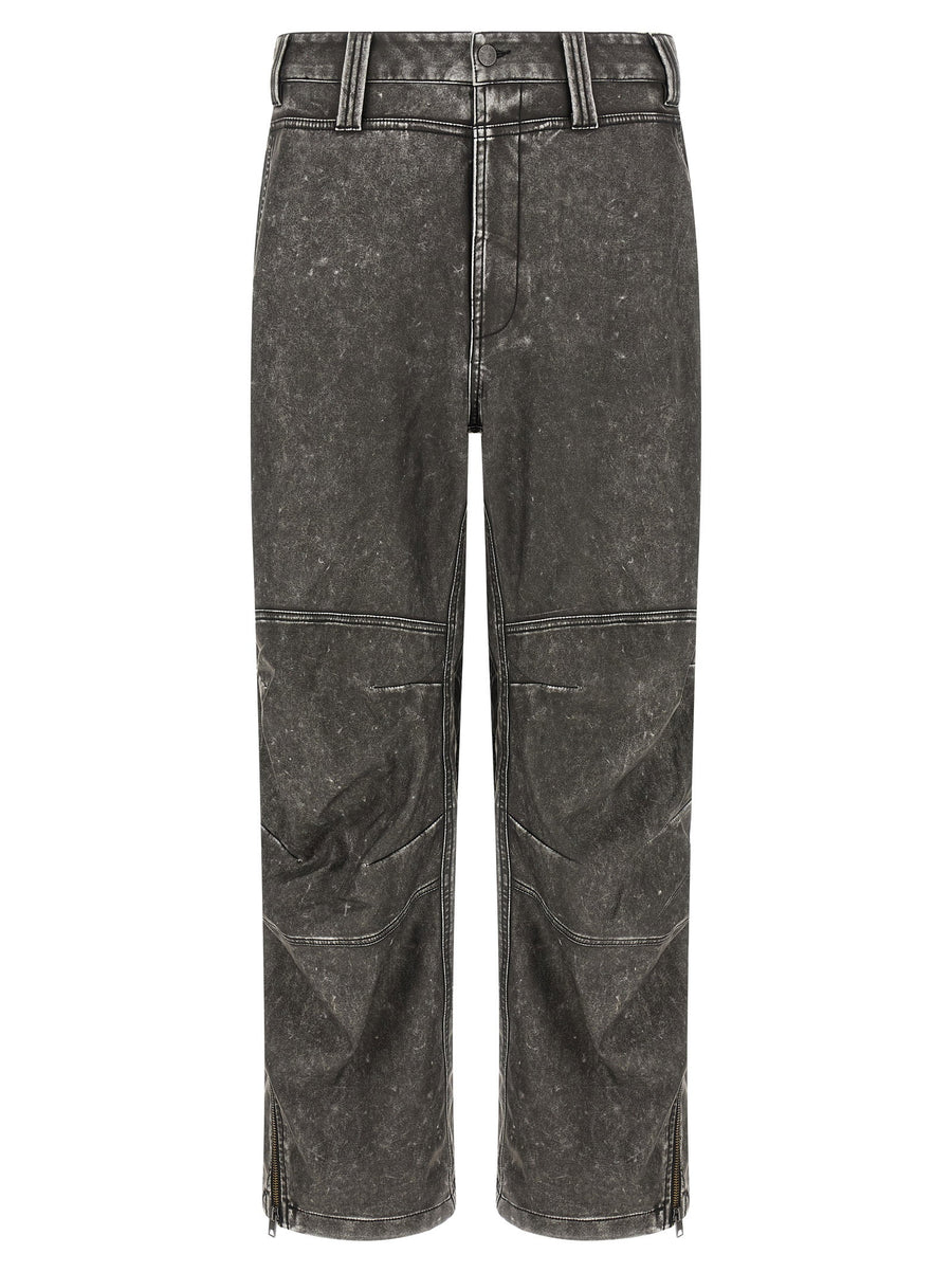 Diesel Distressed Double-Fabric Jeans — gray