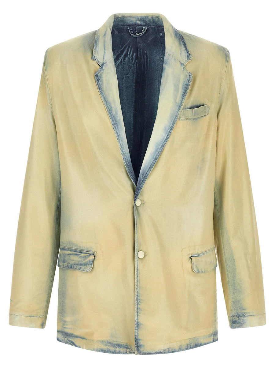 Diesel Bleach Denim Blazer — Beige