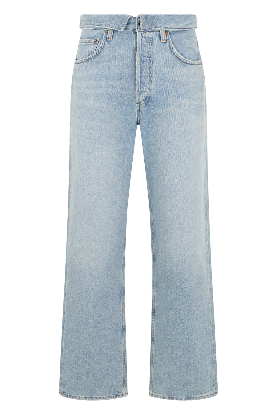 Straight-Leg Jeans Light Blue Cotton