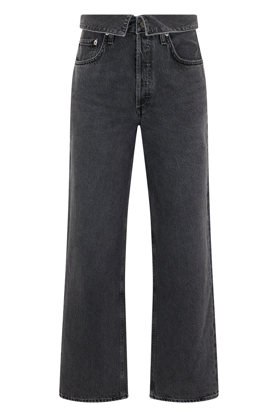 Straight Jeans Black Cotton Straight-leg