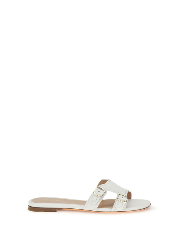 Santoni 100% calf leather (Bos Taurus) sandals in white