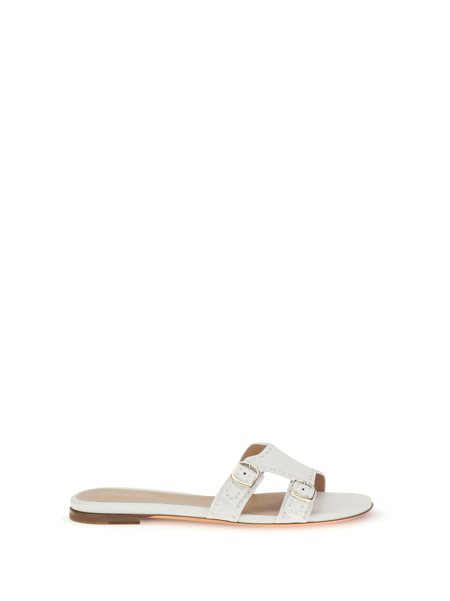 Santoni 100% calf leather (Bos Taurus) sandals in white