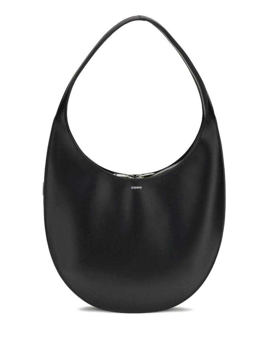 Medium Soft Swipe Shoulder Bag Black Leather