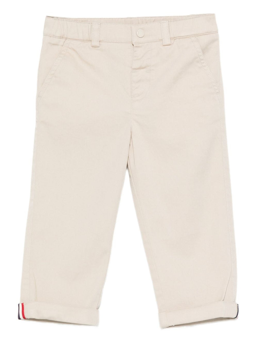 Boys Cotton Trousers Beige Cotton; Elastane