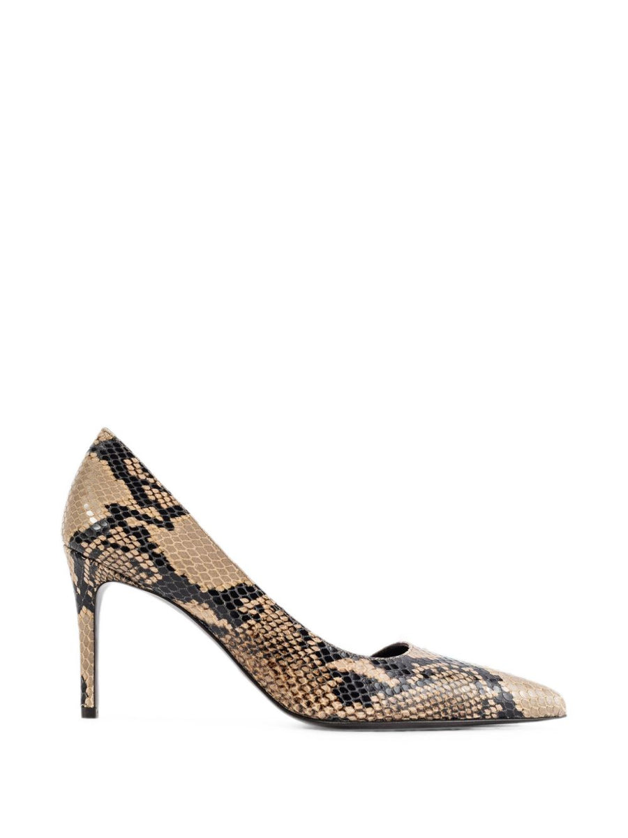 Pumps Jett Dorsay Python-Embossed Leather Beige Calf