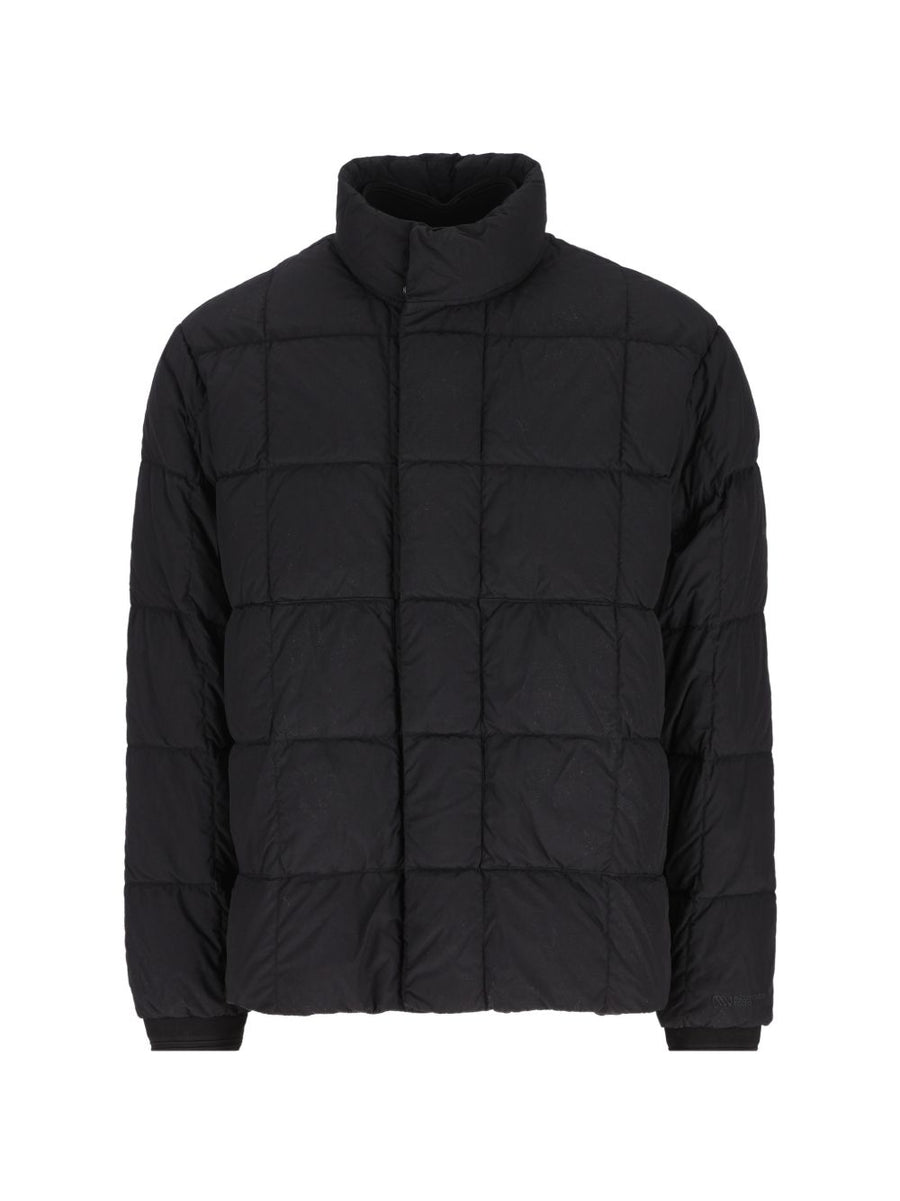 Down Jacket With Check Quilting Black Polyester Padded &