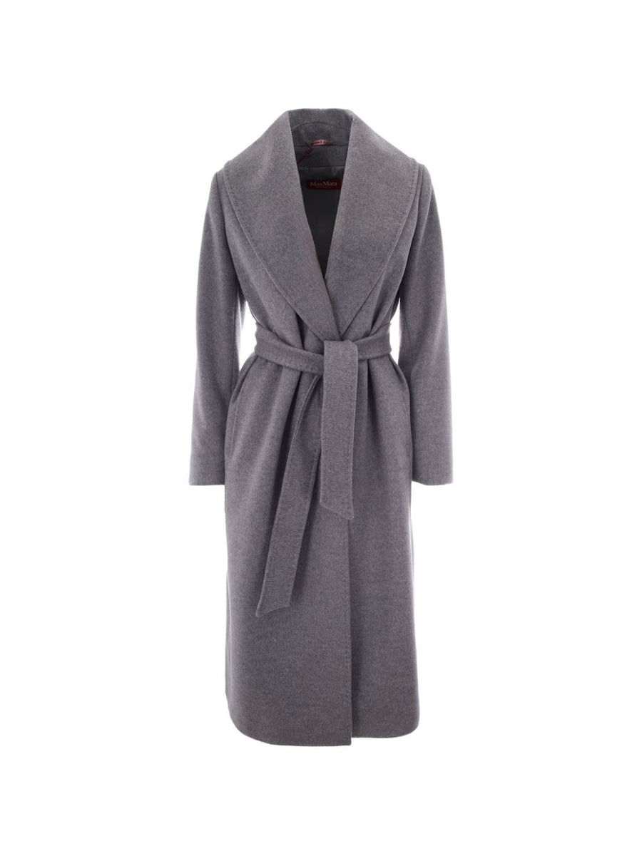 Wrap Coat Loriana Grey Wool Virgin Wool; Lining: Viscose