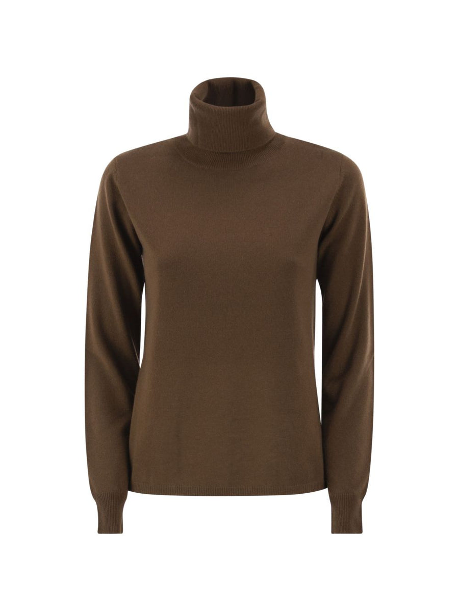 Turtleneck Msteducata Wool Cashmere Sweater Brown