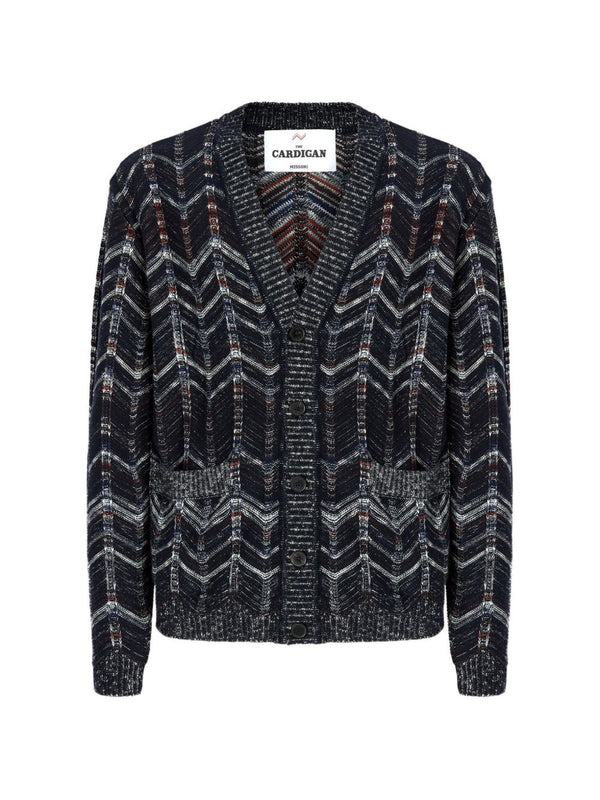 Cardigan V-Neck Blue Cotton Cardigans