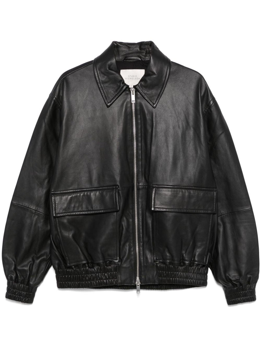 Jacket Piston Black Leather Lambskin