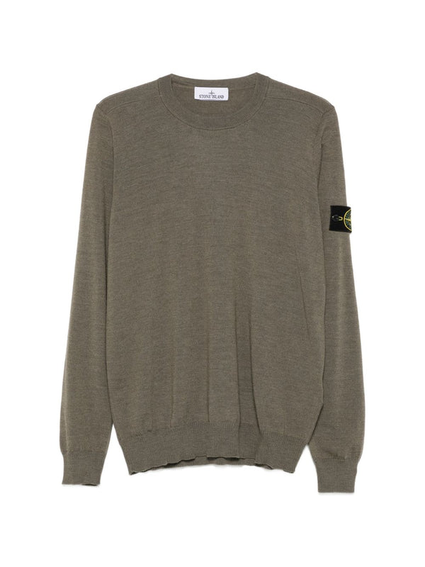 Crewneck Sweater Green Virgin Wool
