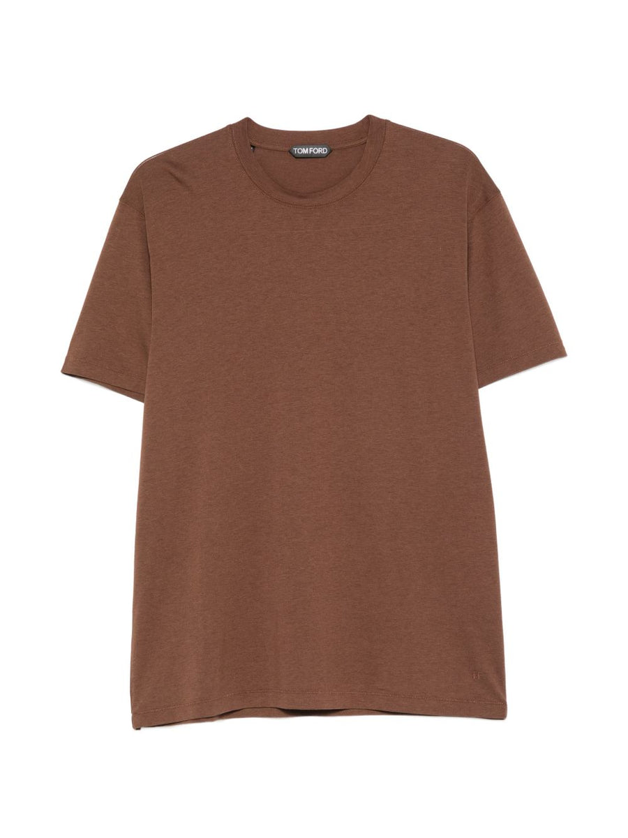 T-Shirt Ribbed Brown Lyocell T-shirts