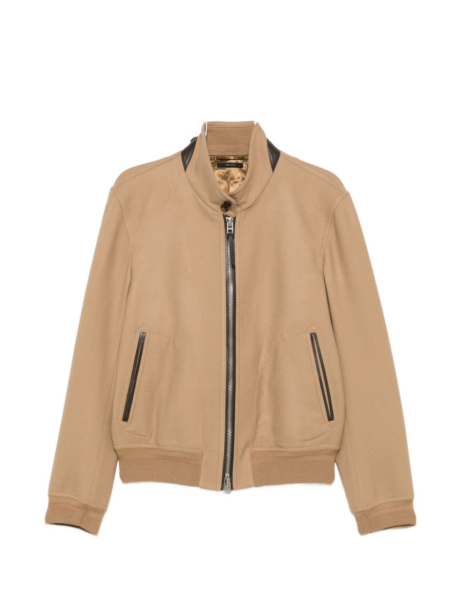 Jacket Beige Virgin Wool And Silk