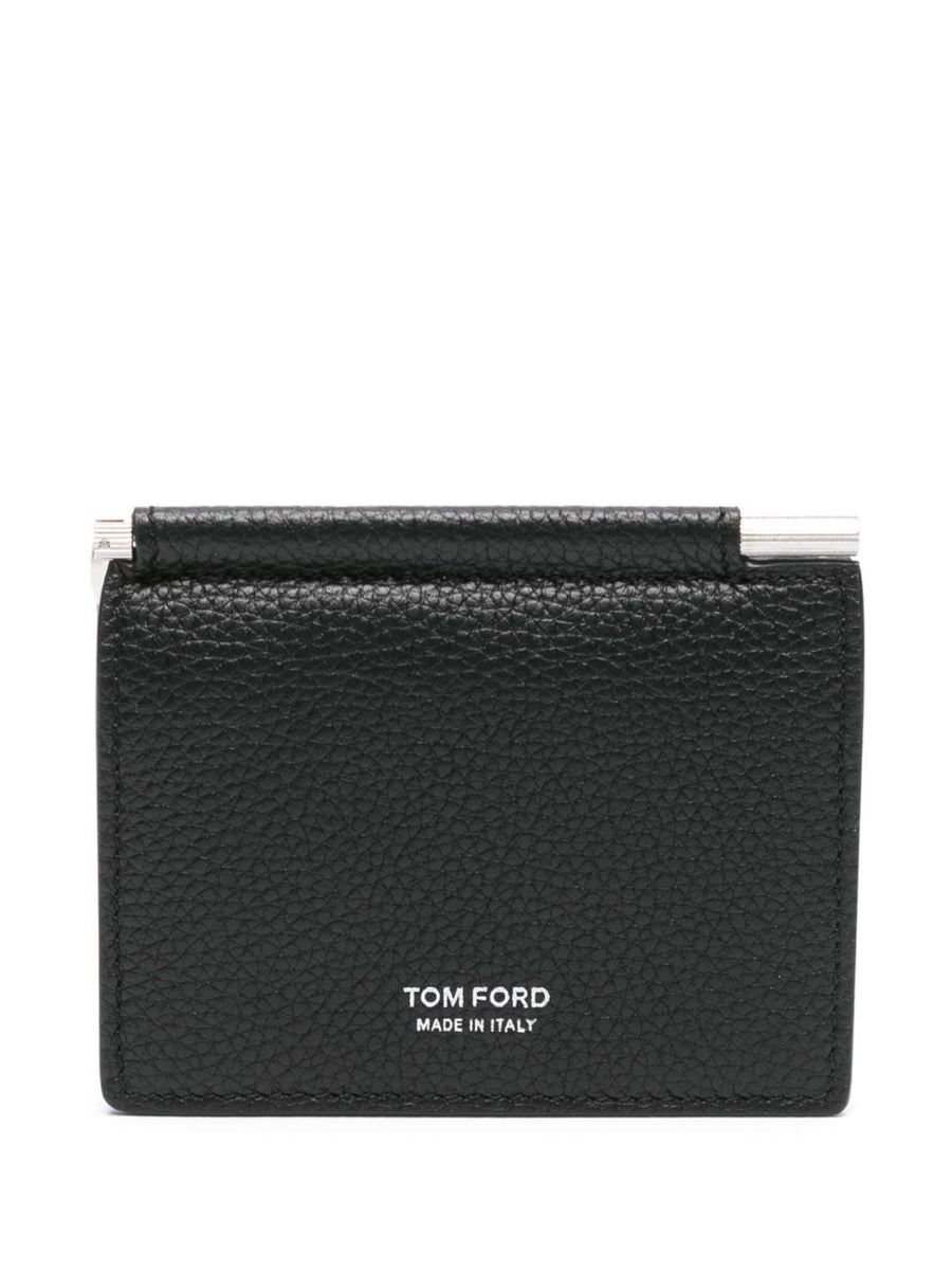 Bi-Fold Card Holder Black Leather Calfskin Wallets & Cardholders