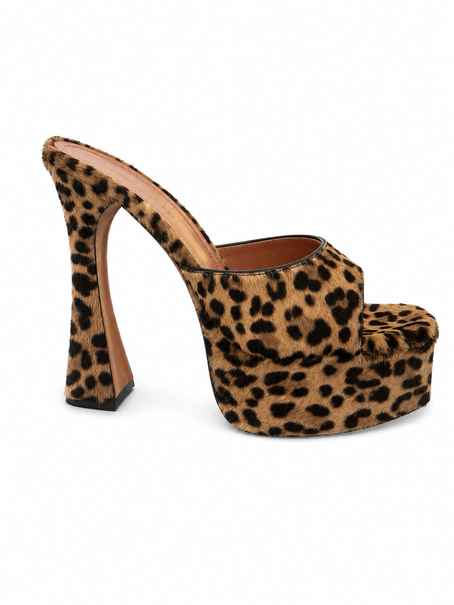 Sandals Dalida Slipper 140 Brown Pony Hair Leather