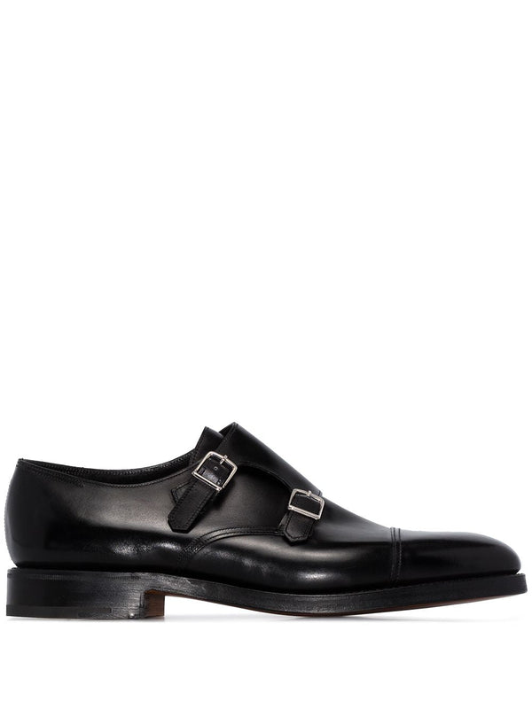 Double Monk Strap Shoes William Black Leather Accessories