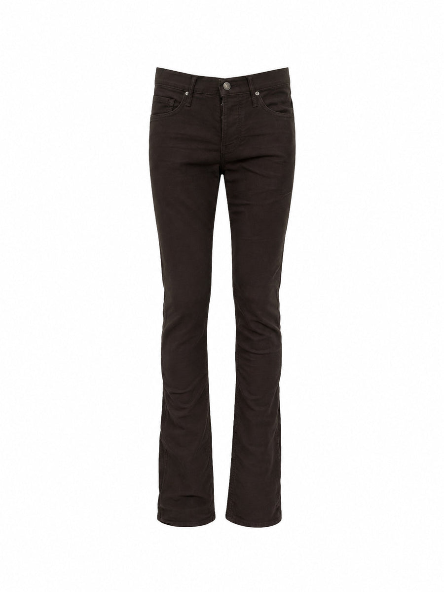 Slim Fit Brown Cotton Jeans